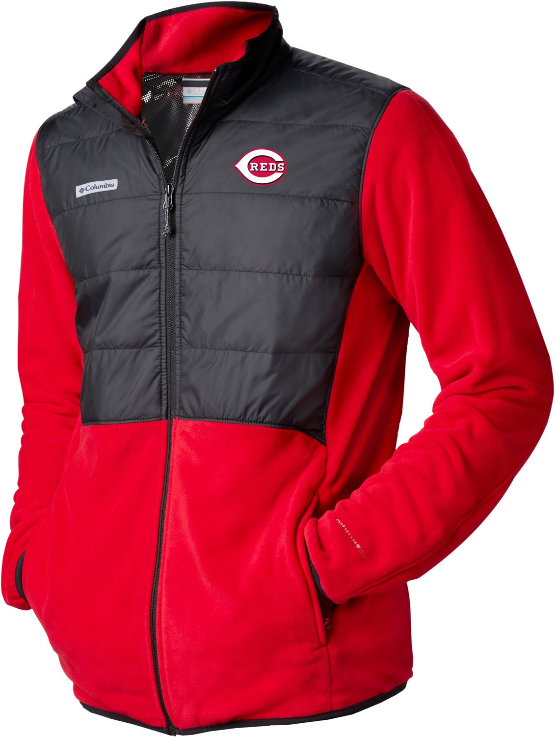 Columbia Sportswear Men's Cincinnati Reds Basin Butte Fleece FullZip