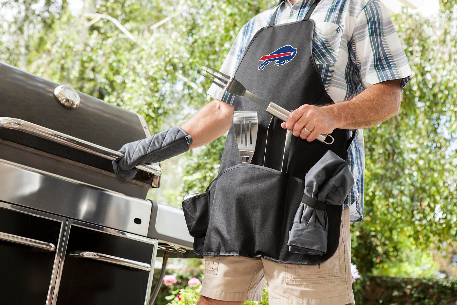 Picnic Time Buffalo Bills BBQ Apron Tote Pro Grill Set - view number 2