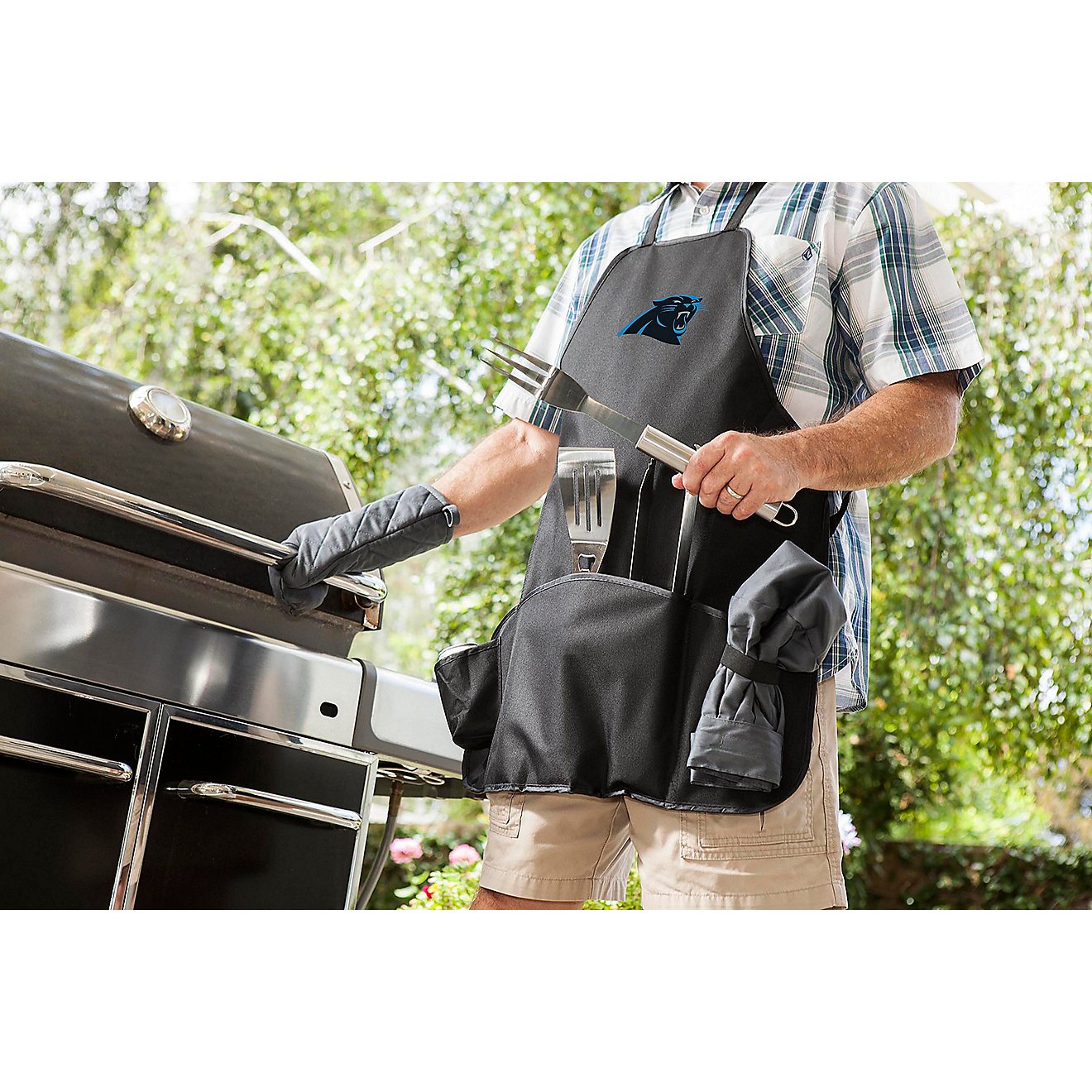 Picnic Time Carolina Panthers BBQ Apron Tote Pro Grill Set                                                                       - view number 2
