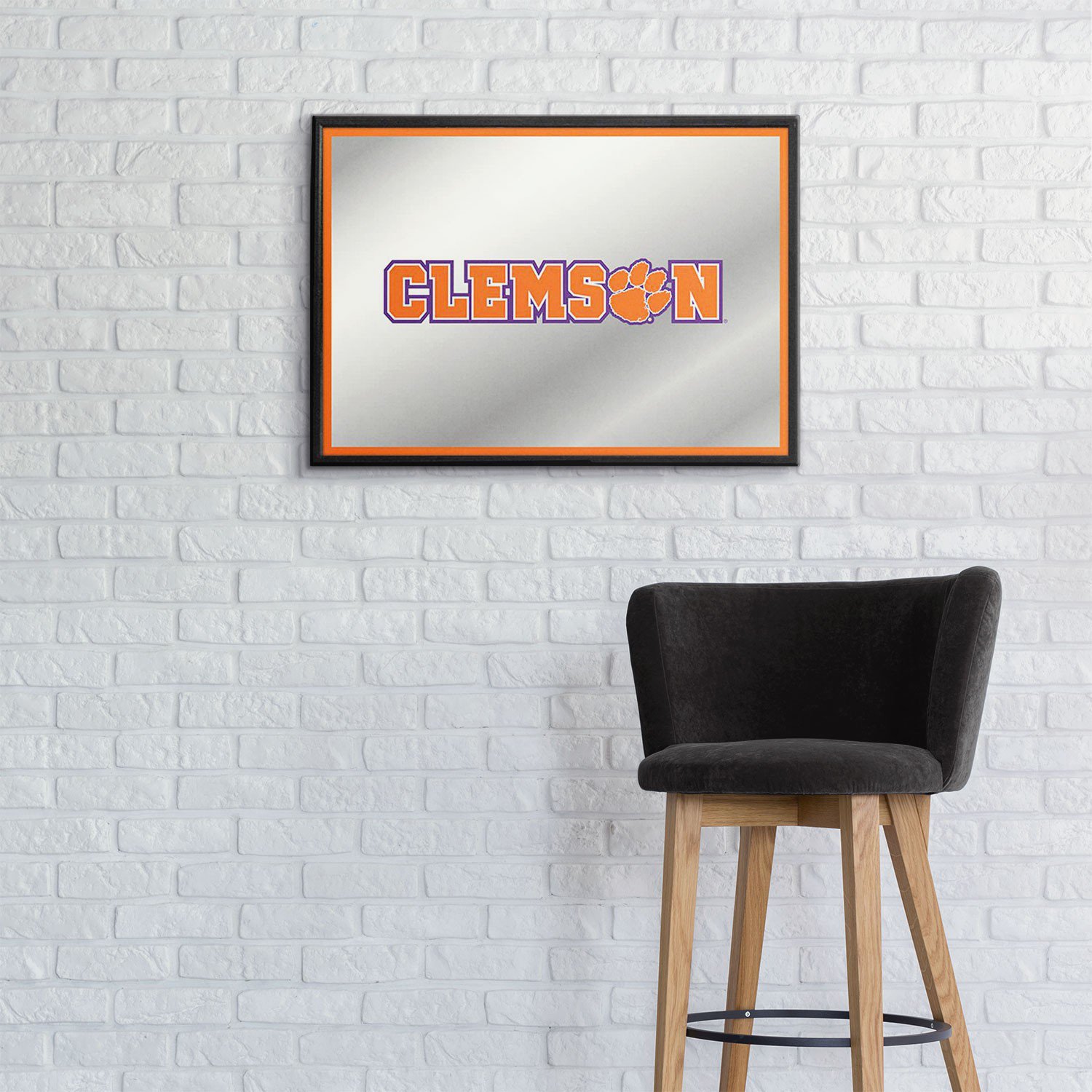 The Fan-Brand Clemson University Framed Mirrored Wall Sign - view number 3