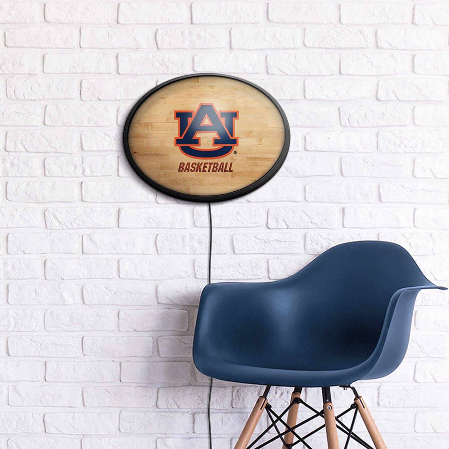The Fan-Brand Auburn University Hardwood Oval Slimline Lighted Sign - view number 4