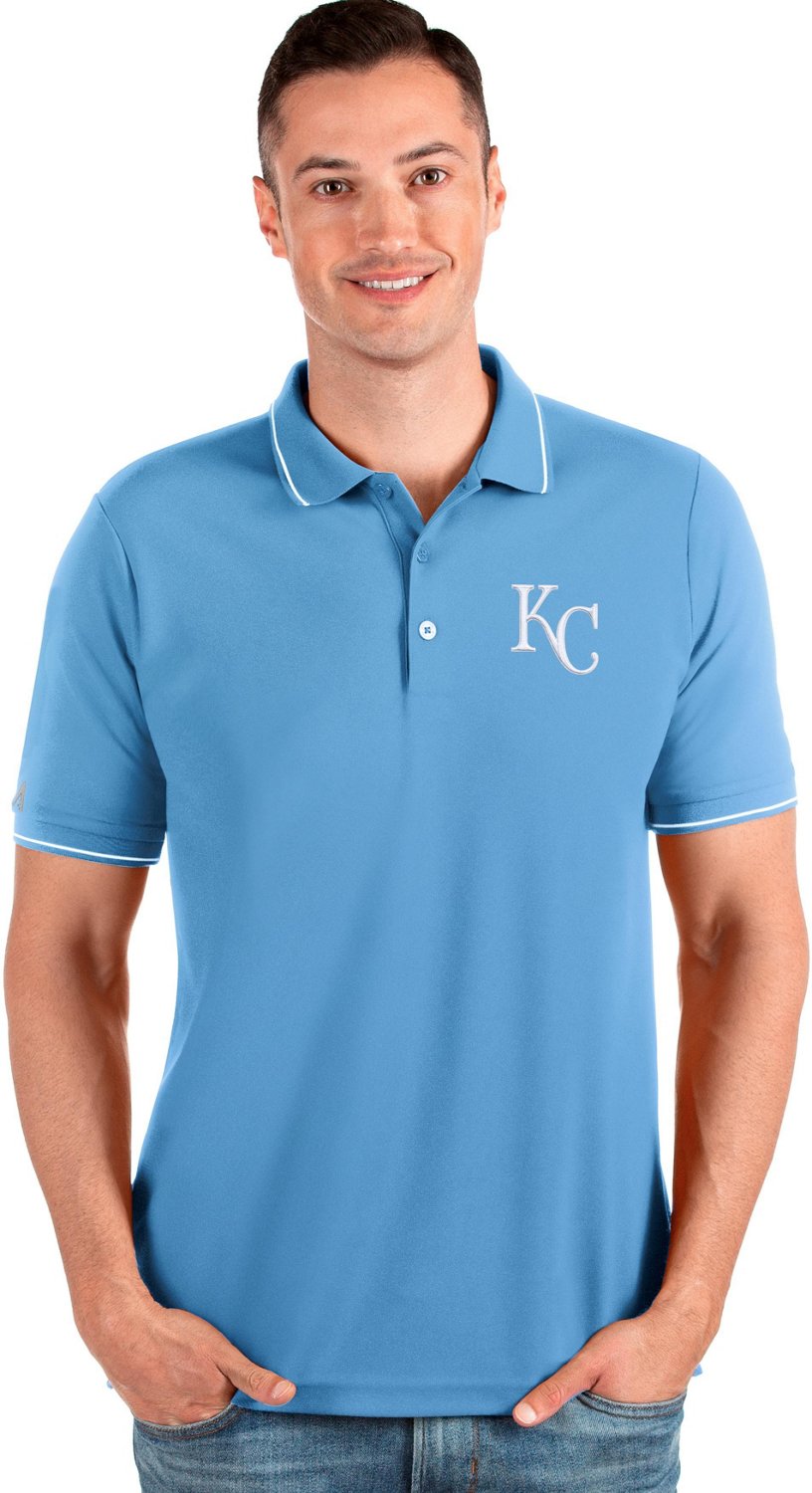 Antigua Men's Kansas City Royals 19th Hole Polo Shirt Blue, X-Large - MLB Ss/Ls/Sl/Mck Tees at Academy Sports