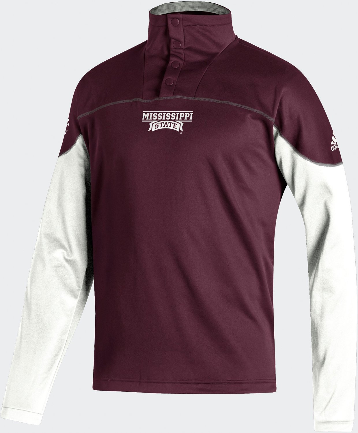 adidas Men's Mississippi State University Stadium Knit Snap 1/4