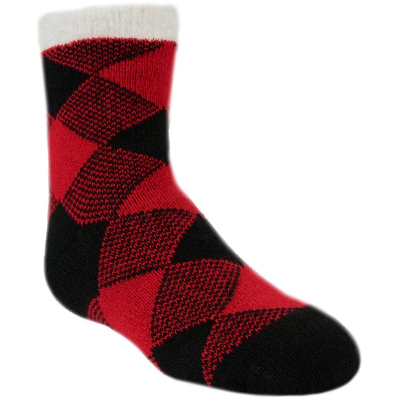 Magellan Outdoors Youth Buffalo Check Lodge Crew Socks Red/Black, Small - Western And Thermal Socks at Academy Sports