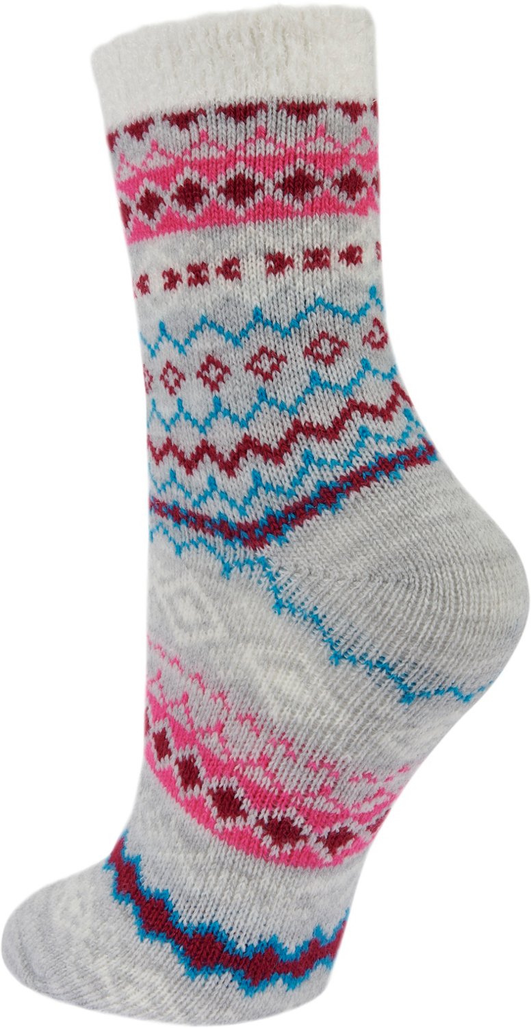 Magellan Women's Nordic Stripe Crew Lodge Socks Academy