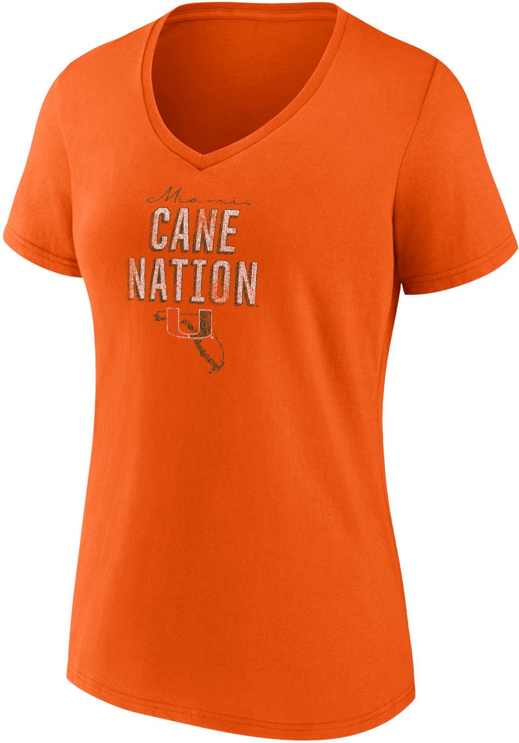 Fanatics Women's University of Miami Drop Back Graphic Short Sleeve T-shirt
