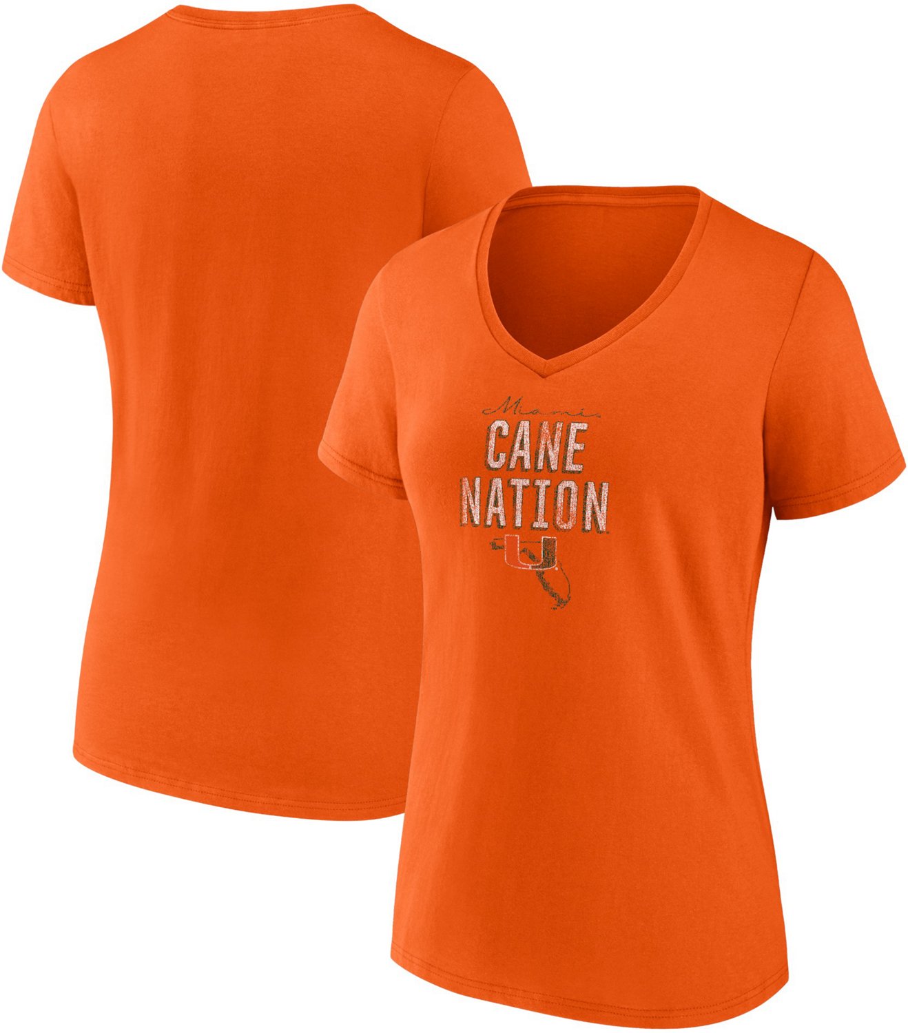 Fanatics Women's University of Miami Drop Back Graphic Short Sleeve T-shirt - view number 3