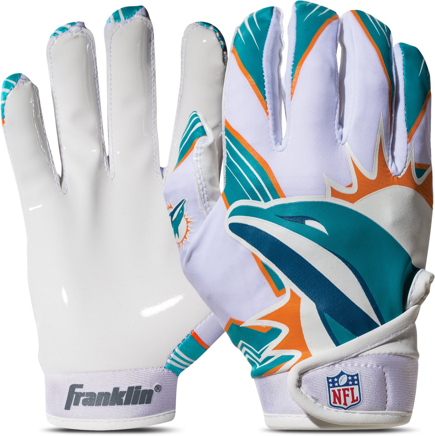 Miami Dolphins NFL Stretch Fit Receiver Football Gloves