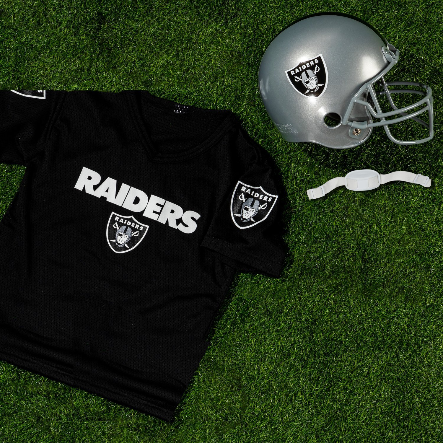 Franklin Kids' Oakland Raiders Football Helmet and Jersey Uniform Set - view number 2