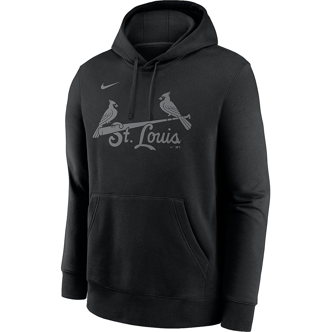 Nike Men's St. Louis Cardinals Pitch Black Pullover Hoodie                                                                       - view number 1