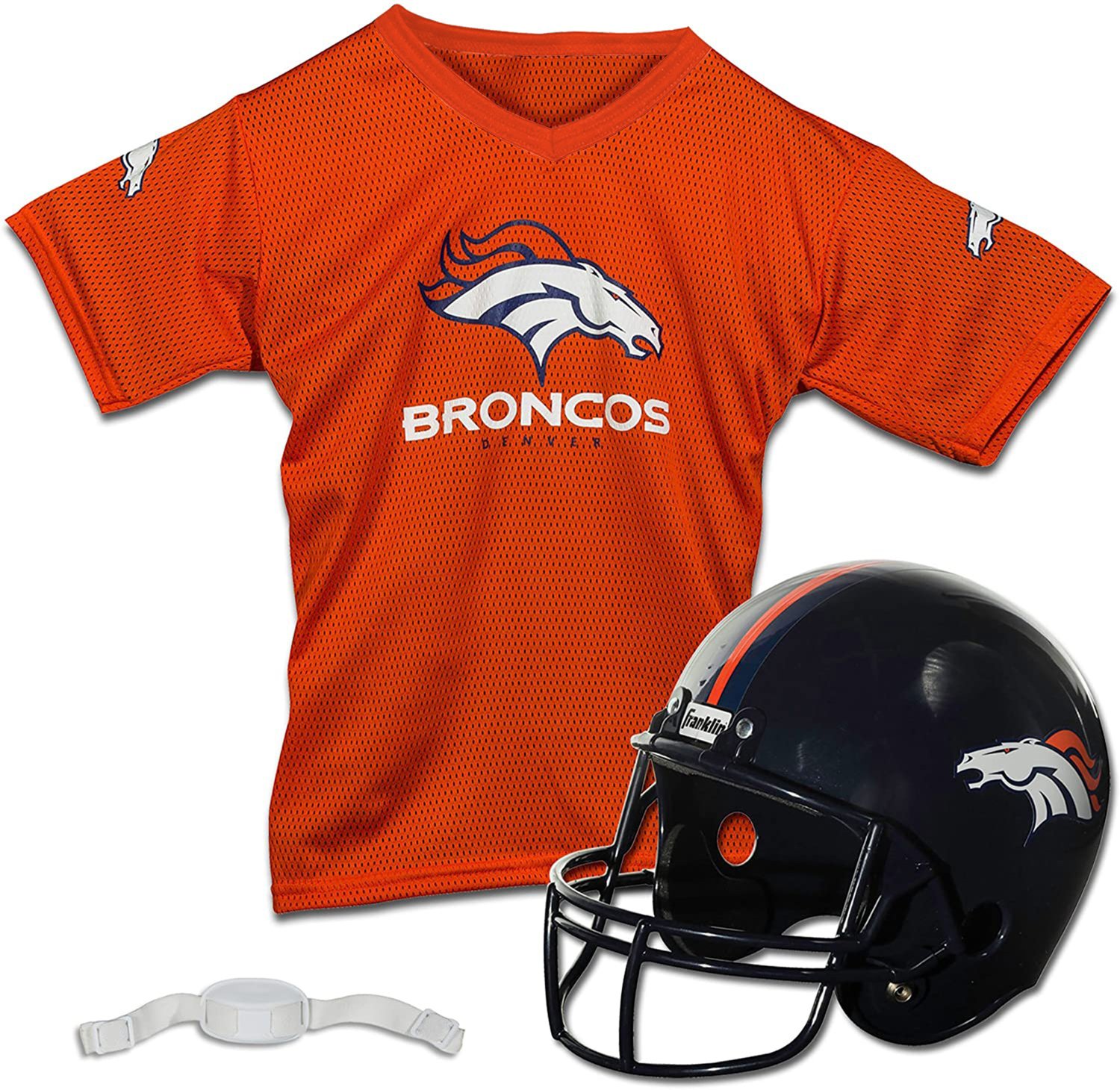 Youth Denver Broncos Franklin Sports Helmet, Jersey And Pants Set NIB Ages  5-9.