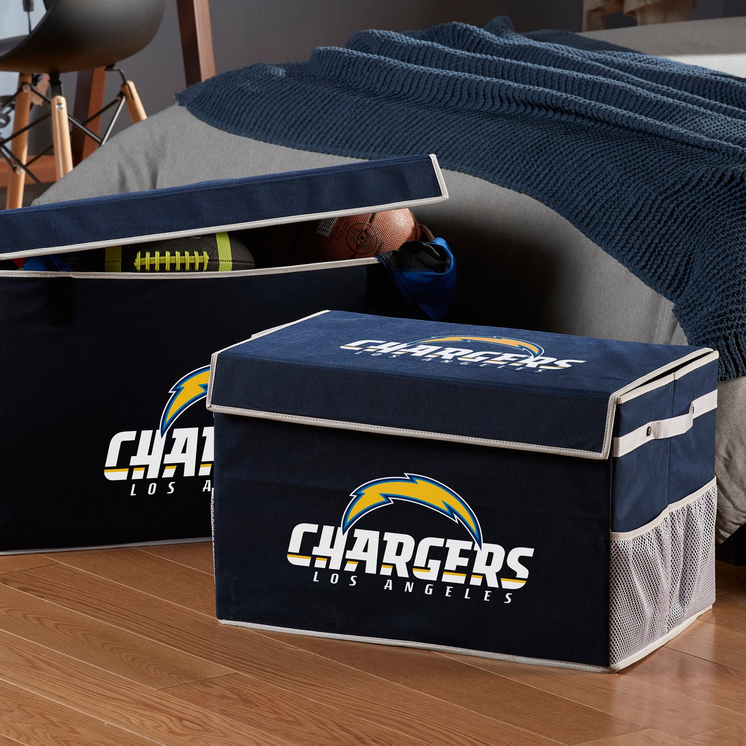 Franklin Los Angeles Chargers Collapsible Storage Footlocker Bin - view number 2