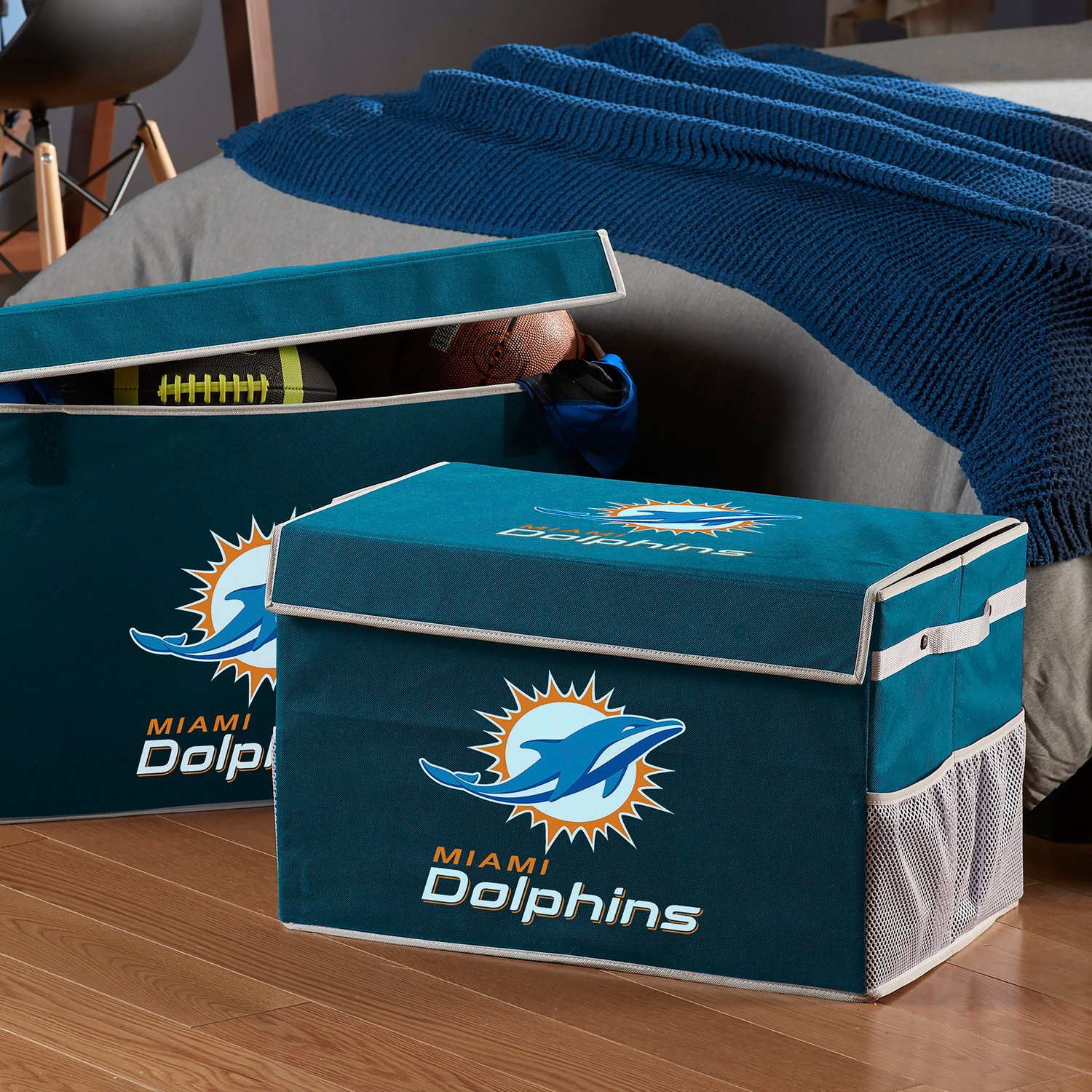 Franklin Miami Dolphins Collapsible Storage Footlocker Bin | Academy