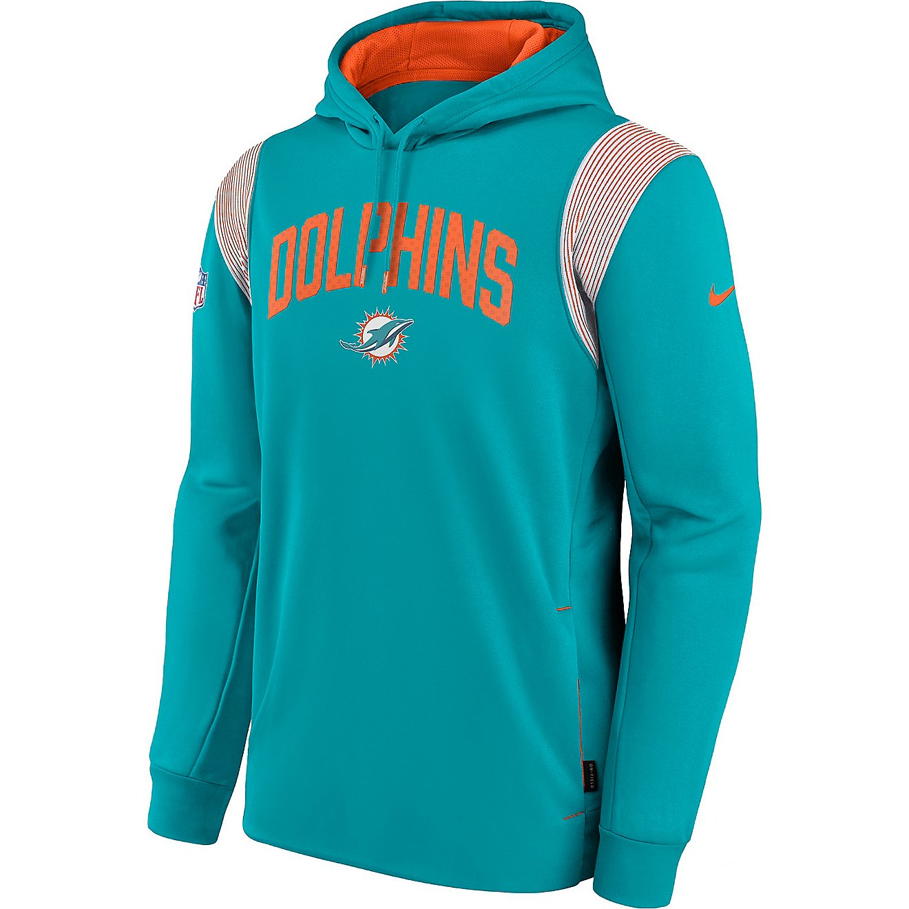 Nike Adults' Miami Dolphins Athletic Stack TF Pullover Hoodie | Academy