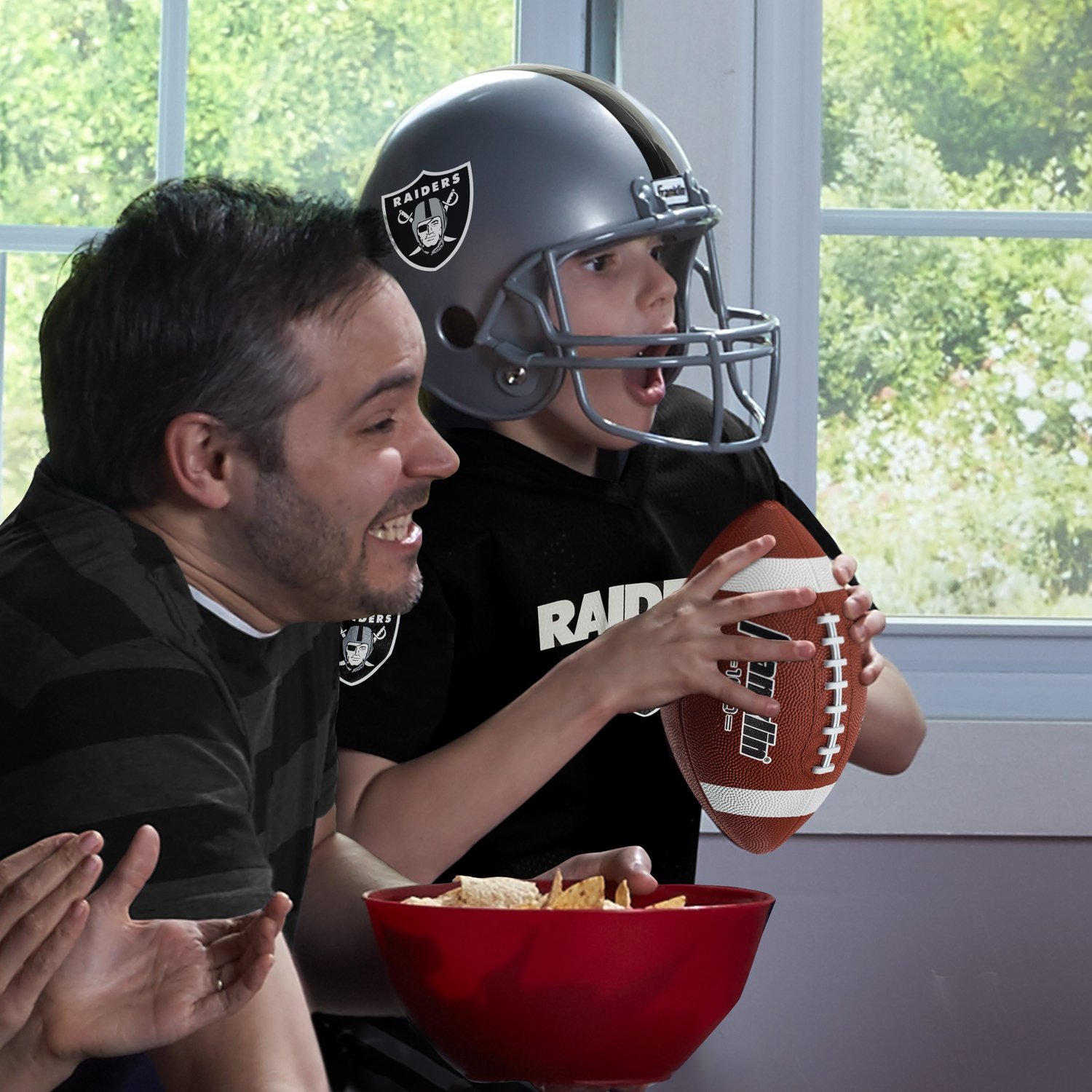 Franklin Kids' Oakland Raiders Football Helmet and Jersey Uniform Set - view number 3