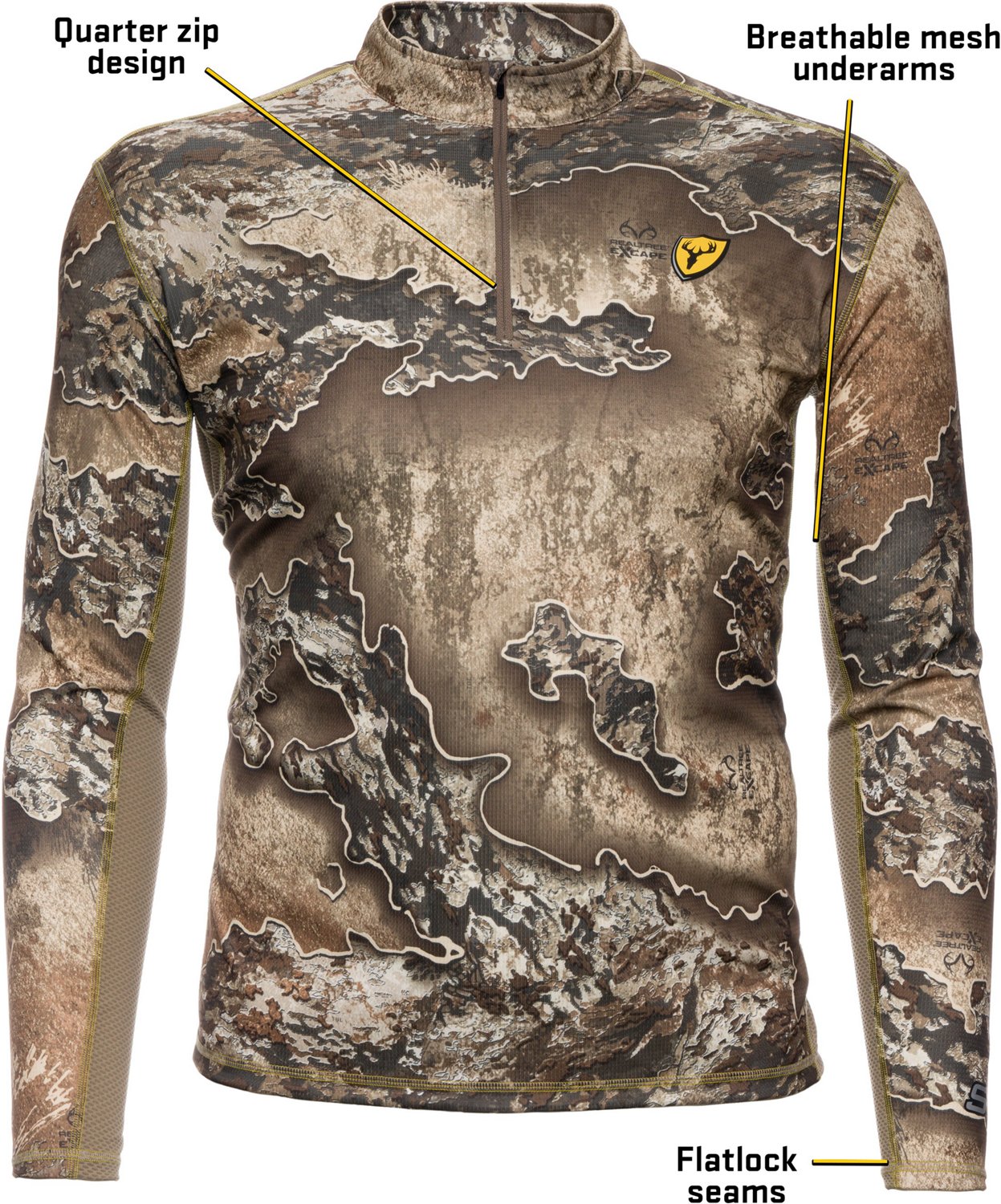 Blocker Outdoors Men's Angatec 1/4 Zip Performance T-shirt                                                                       - view number 4