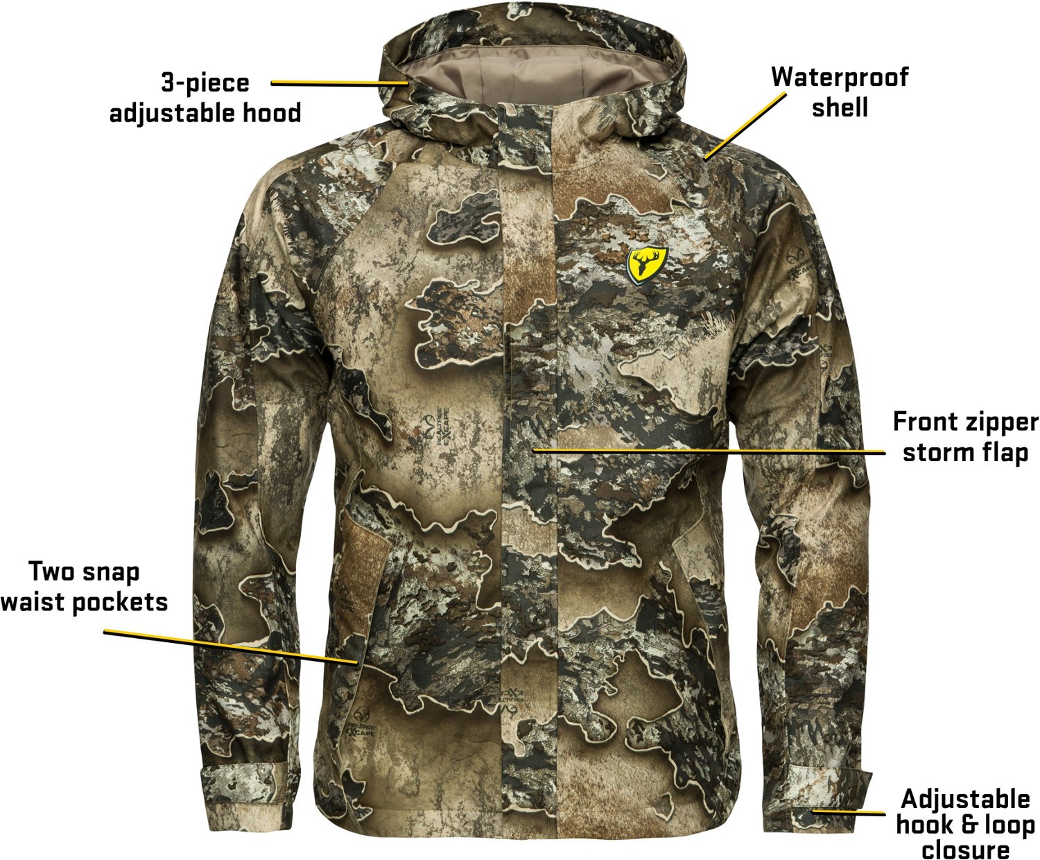 Blocker Outdoors Men's Drencher Hooded Jacket                                                                                    - view number 5