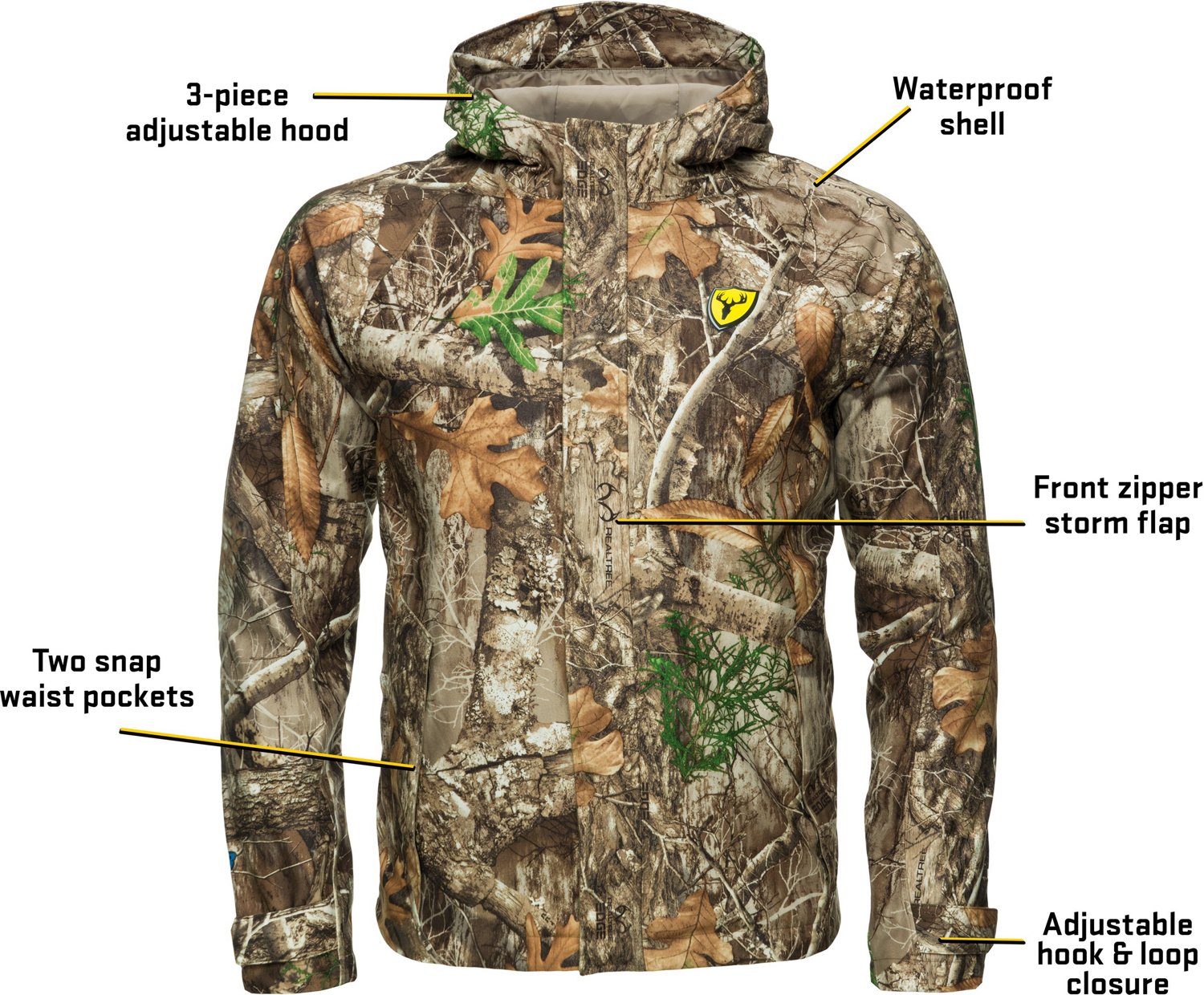 Blocker Outdoors Men's Drencher Hooded Jacket                                                                                    - view number 5
