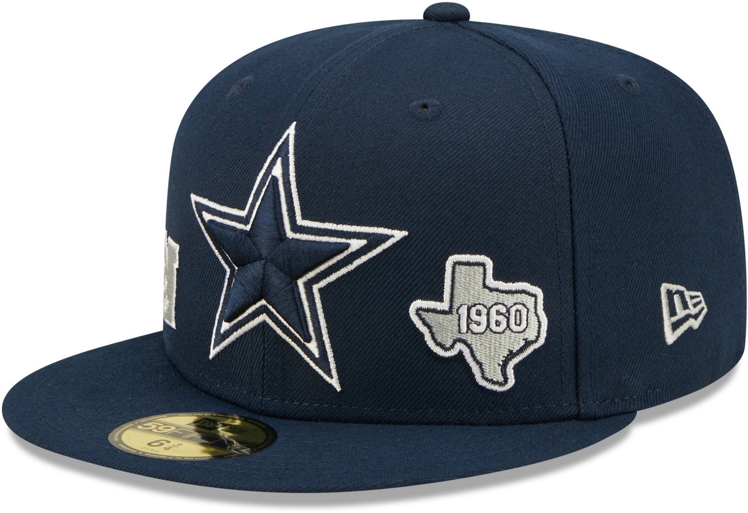 Dallas Cowboys New Era 59Fifty Gray & Navy Structured Flat Bill