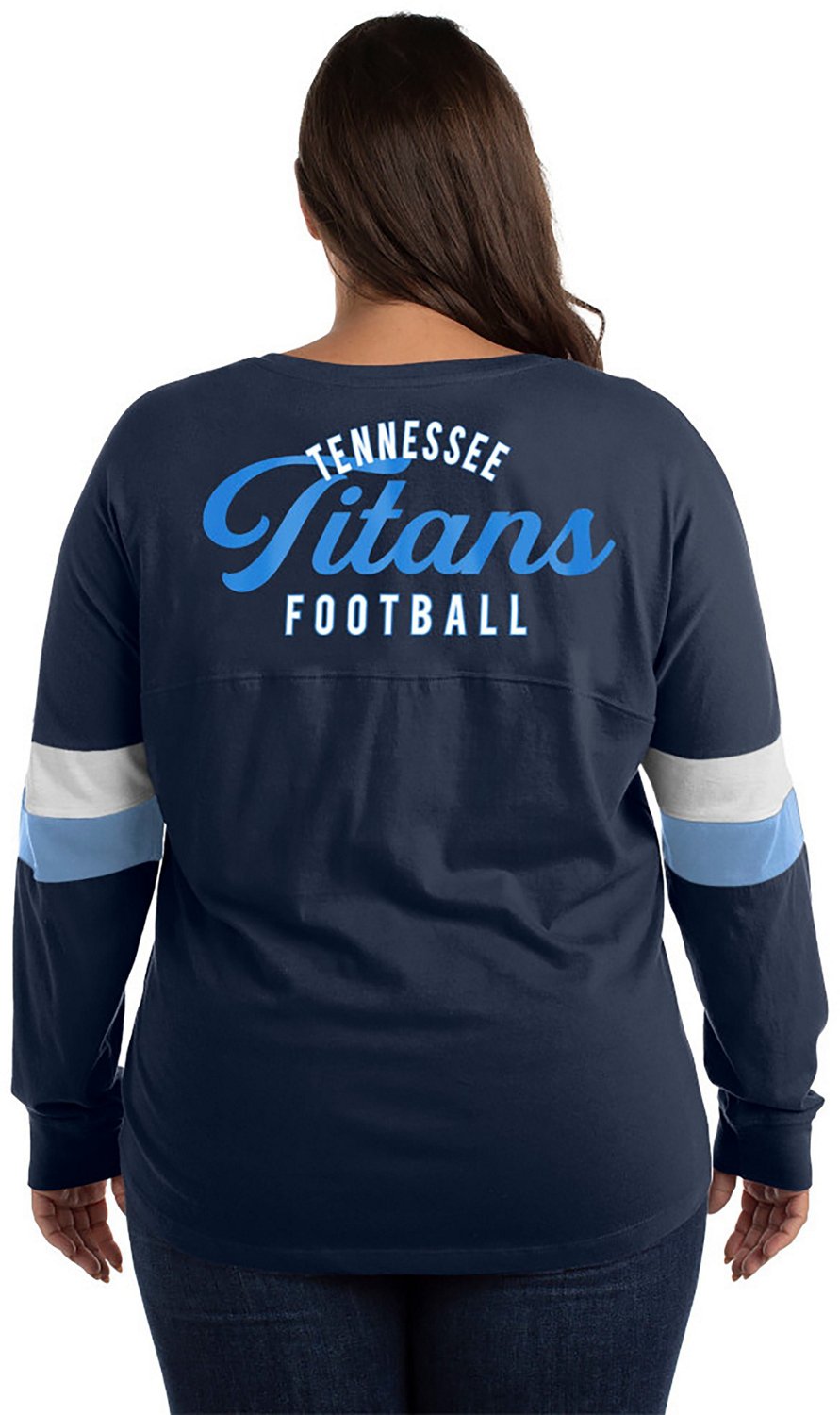 New Era Women's Tennessee Titans Laced Scoop Neck Plus Size Long Sleeve