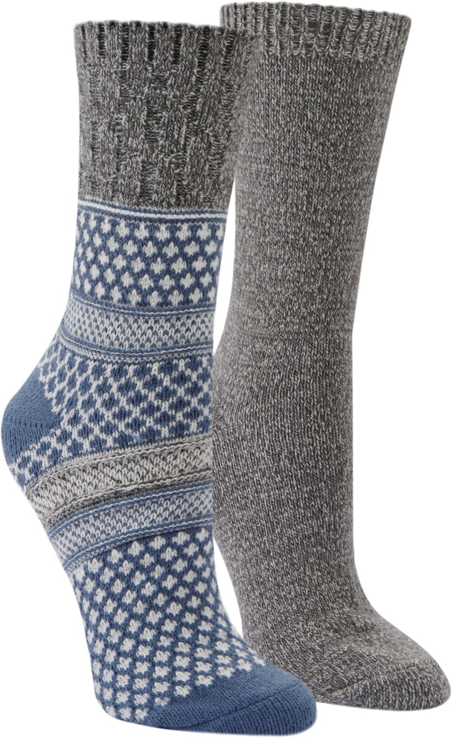 Magellan Outdoors Women's Pattern Cable Block Folkstone Crew Socks 2-Pack