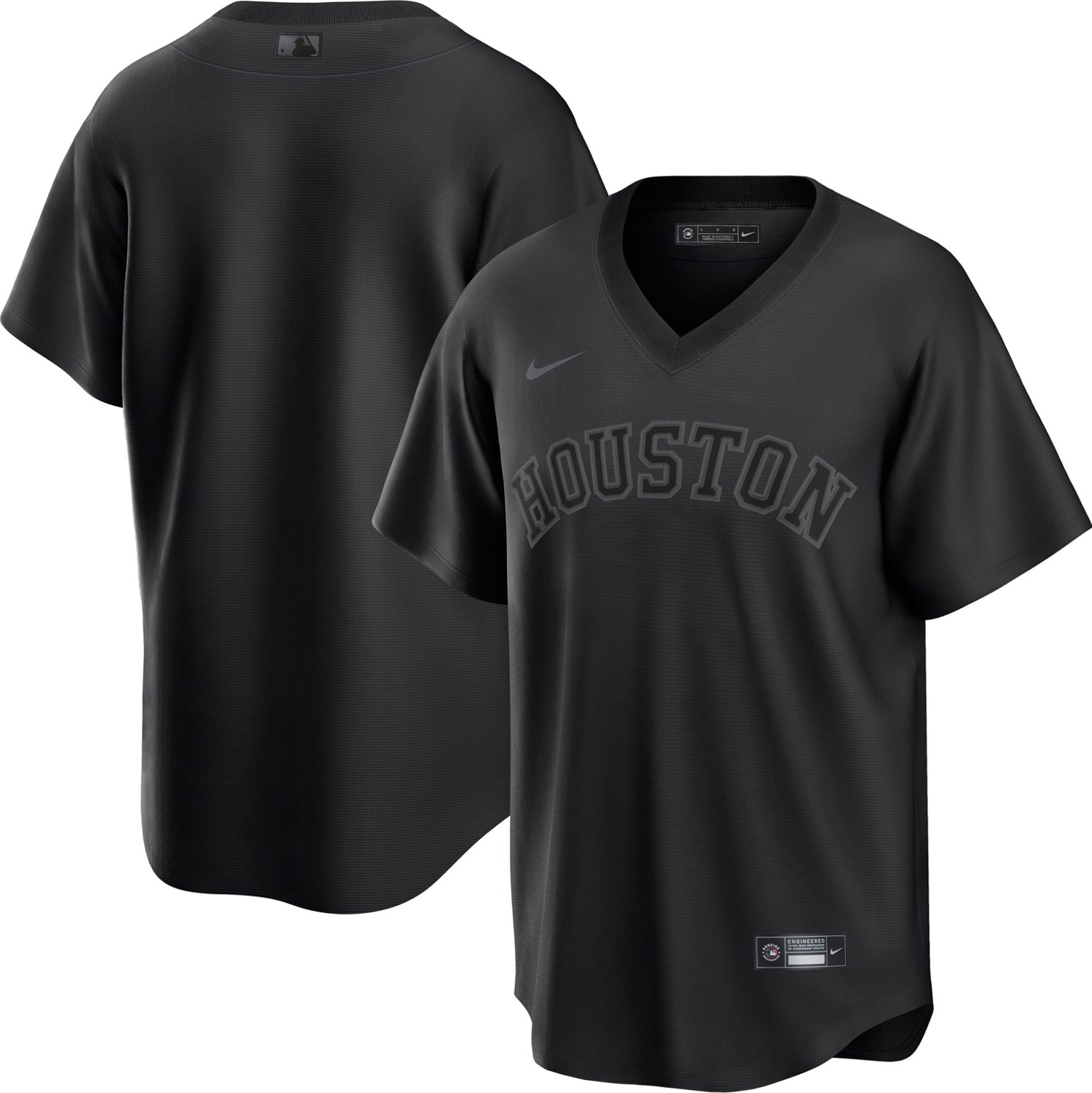 Nike Mens Houston Astros Pitch Black Replica Jersey Academy