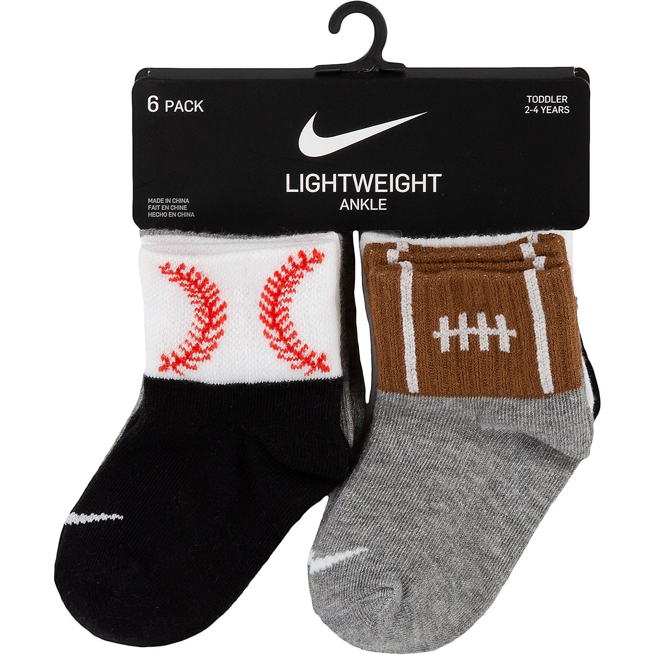 Nike Toddlers’ Swoosh Sport Balls Quarter Socks 6-Pack                                                                         - view number 3