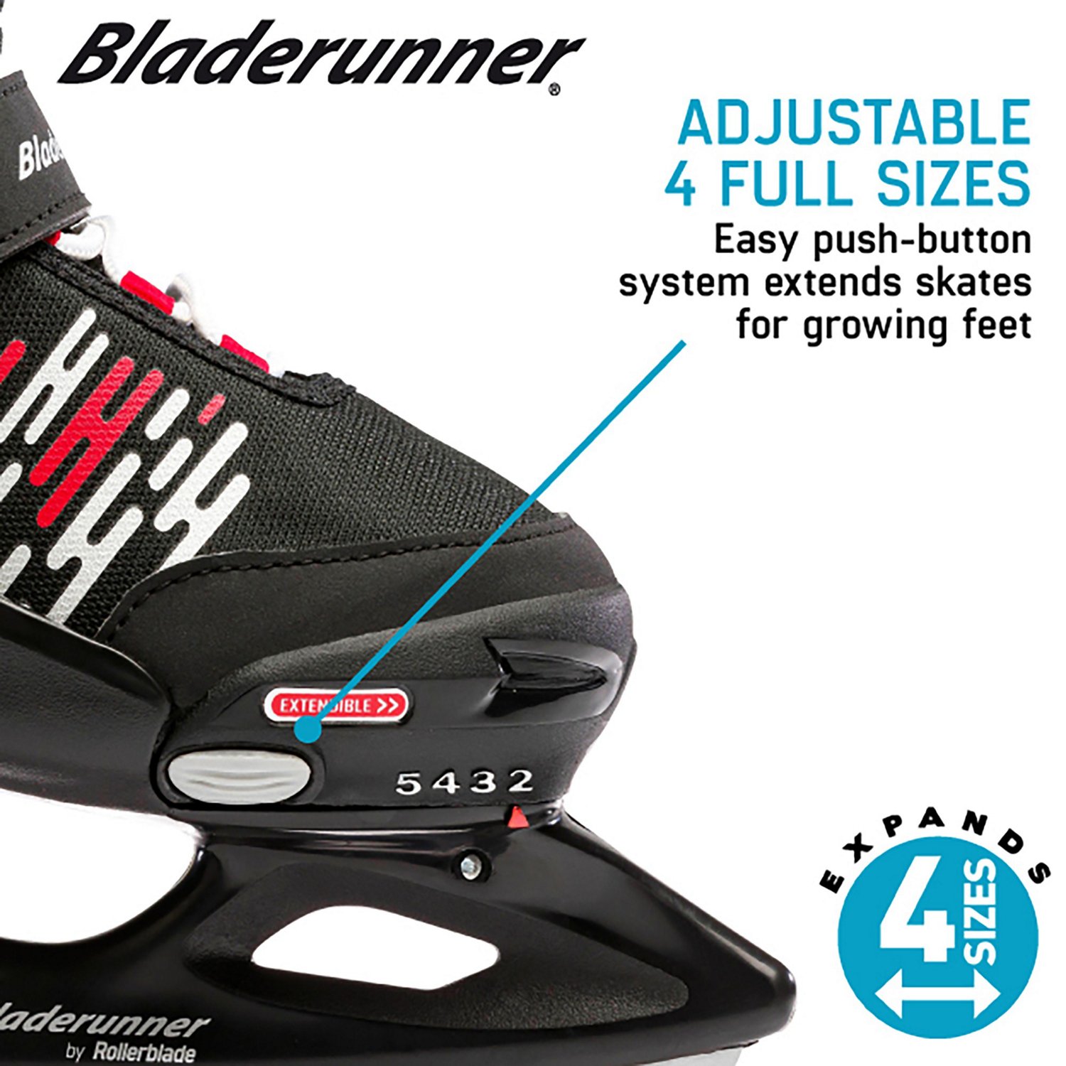 Bladerunner Juniors' Micro Adjustable Ice Skates - view number 6