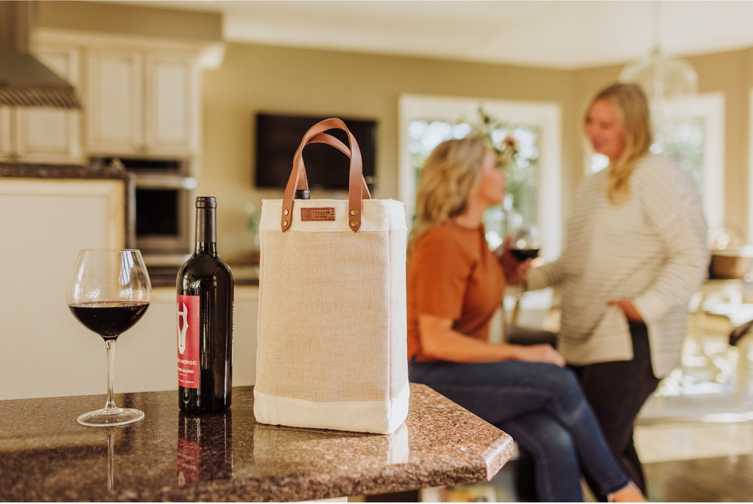 Picnic Time Pinot Jute 2 Bottle Insulated Wine Bag                                                                               - view number 7
