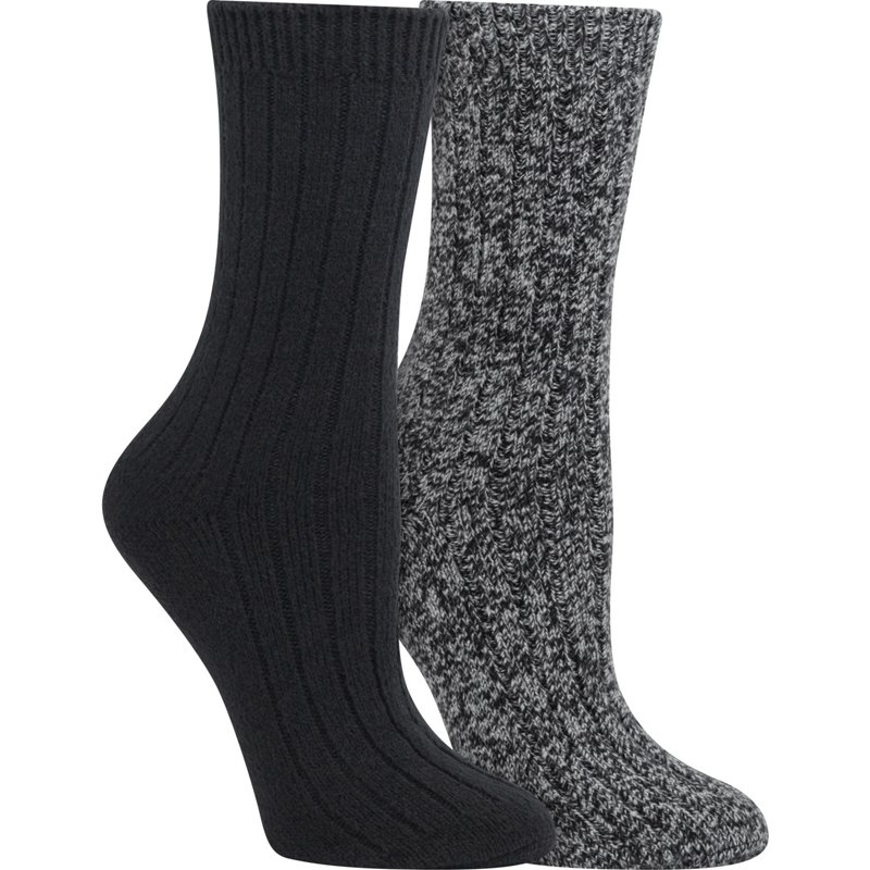 Magellan Outdoors Women's Heathered Lounge Socks 2 Pack Black/Black, Medium - Western And Thermal Socks at Academy Sports