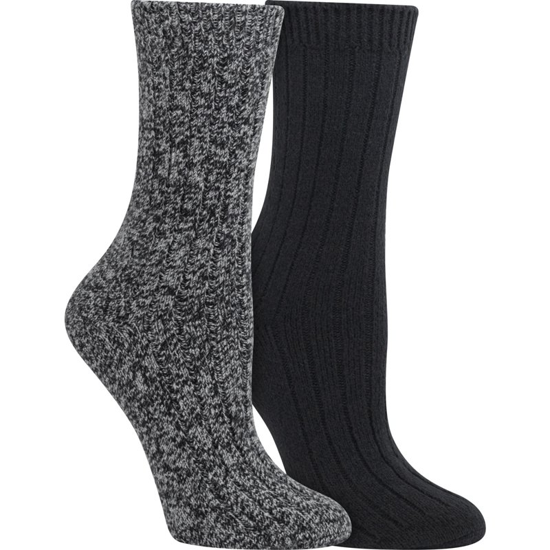 Magellan Outdoors Women's Heathered Lounge Socks 2 Pack Black, Medium - Western And Thermal Socks at Academy Sports