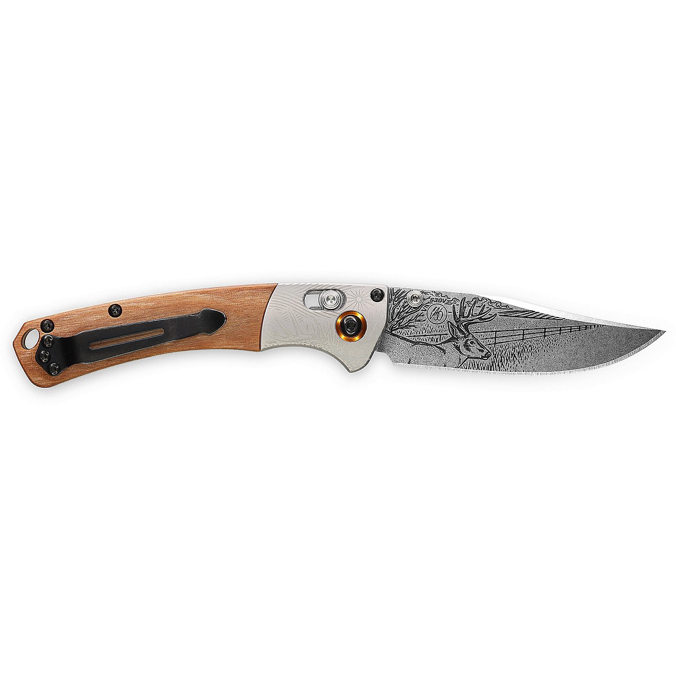 Benchmade Limited Edition Artist Series Casey Underwood Mini Crooked River Whitetail Deer Folding Pocket Knife                   - view number 2