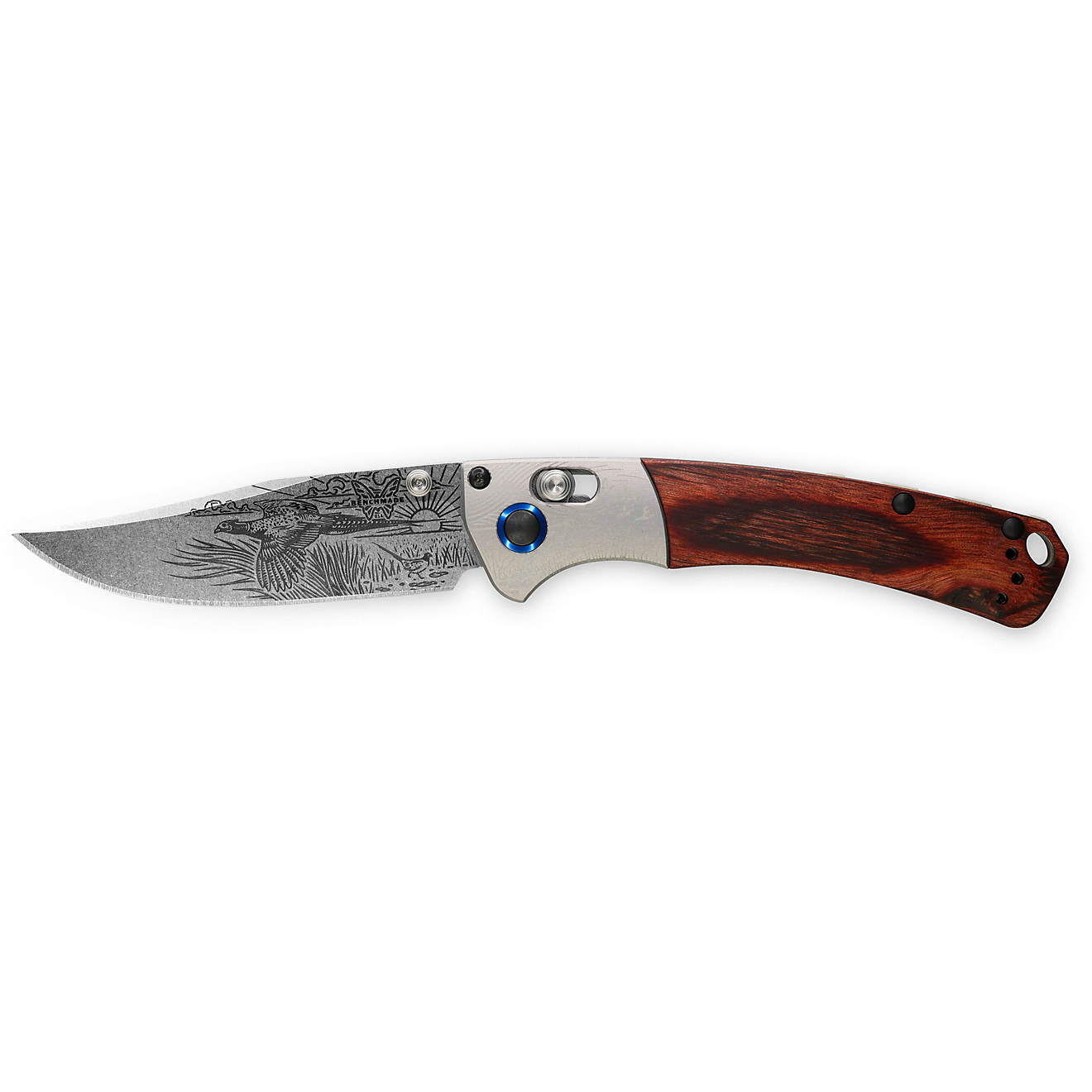 Benchmade Limited Edition Artist Series Casey Underwood Mini Crooked River Ringneck Pheasant Folding Pocket Knife                - view number 1