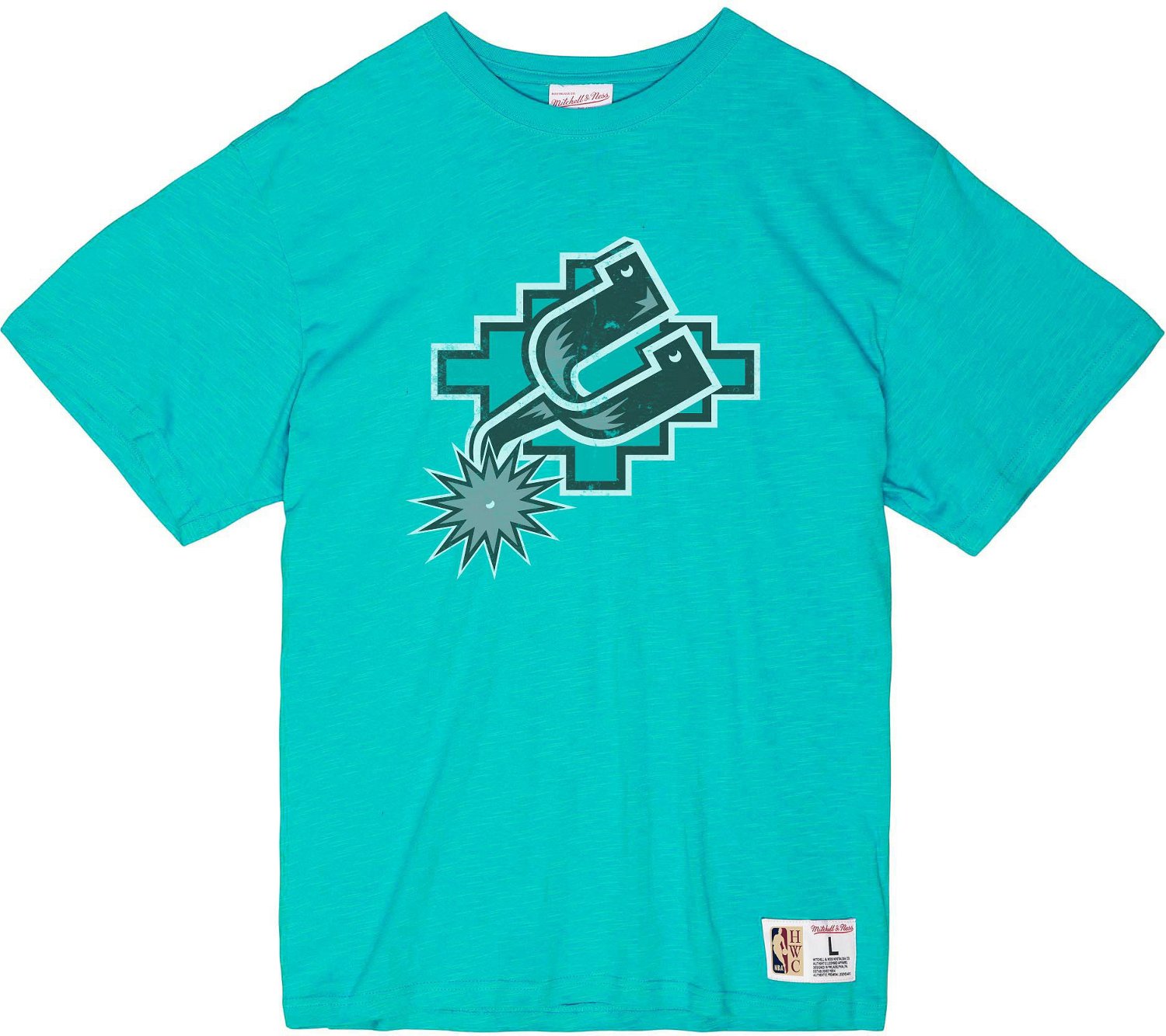 Mitchell & Ness Men's San Antonio Spurs Hardwood Marks Slub T-Shirt - view number 2