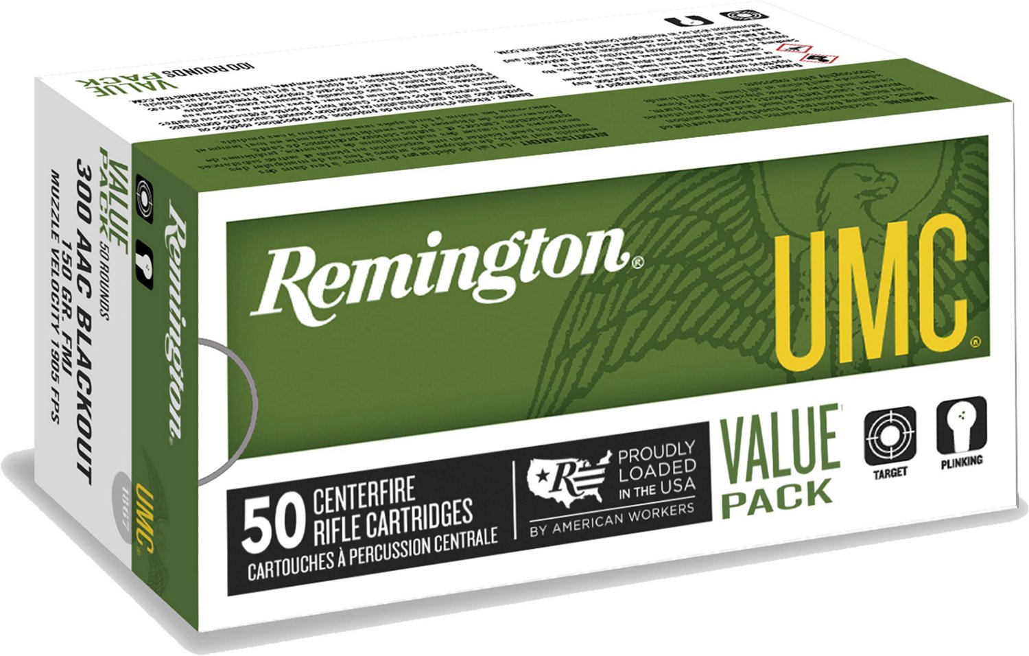 Remington UMC .300 AAC Blackout 150-Grain Centerfire Ammunition - 50 Rounds
