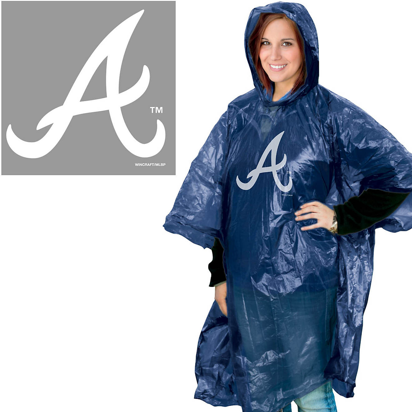 Wincraft Adults' Atlanta Braves Poncho                                                                                           - view number 1