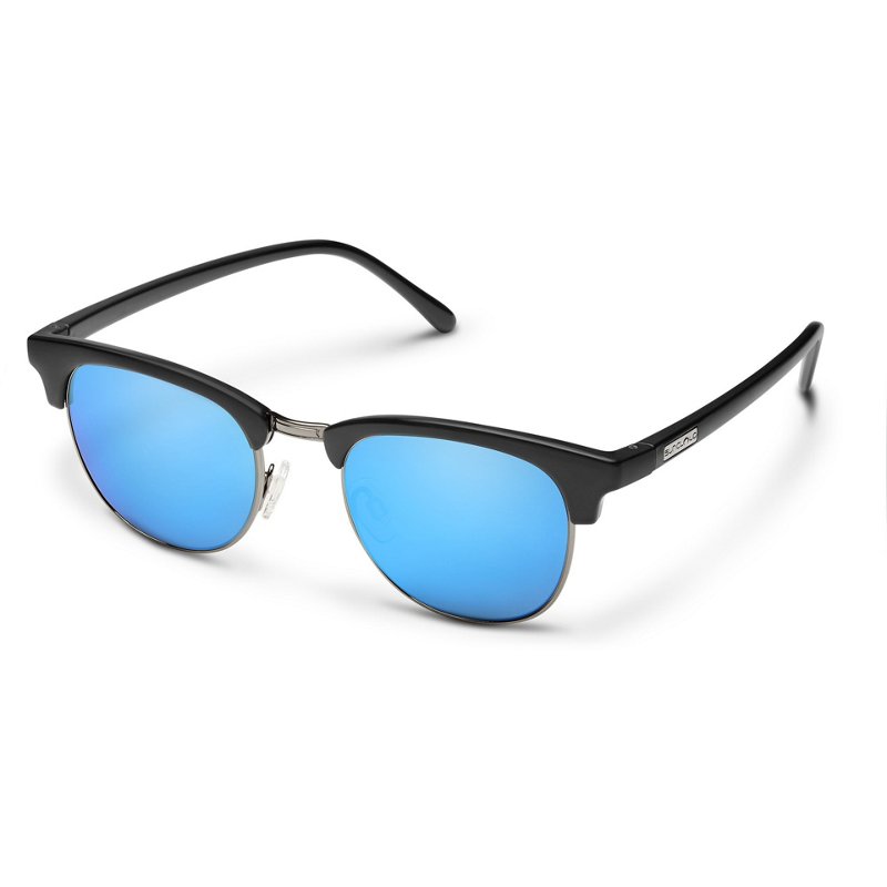 Photos - Wrist Watch Smith Optics SunCloud Step Out Polarized Mirror Sunglasses Black/Blue - Ca 