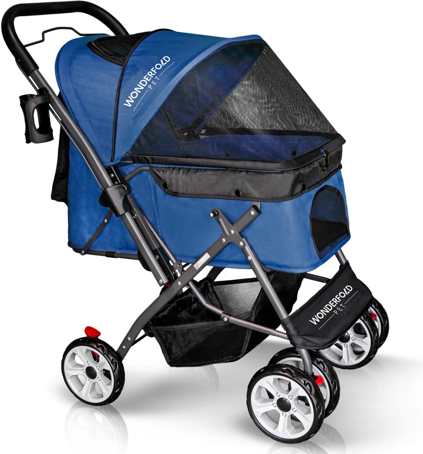 Wonderfold Wagon Folding Pet Stroller with Zipperless Entry and Reversible Handle