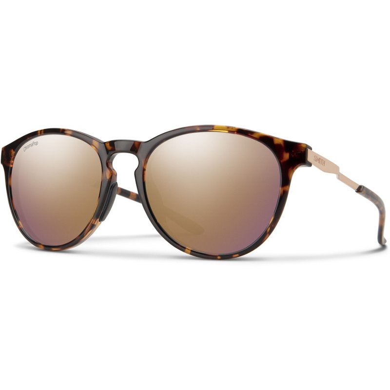 Photos - Wrist Watch Smith Optics Wander ChromaPop Polarized Mirror Sunglasses Tortoise/Chromapop Polarized Rose Gold Mirror - Case Sunglasses at 