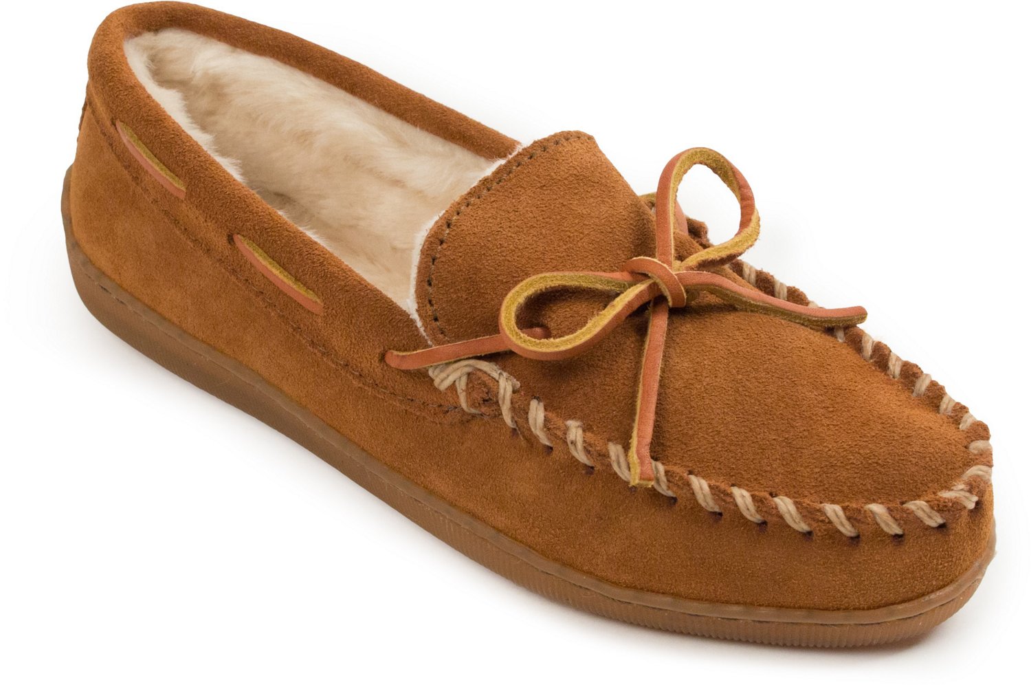 Minnetonka Women’s Pile-Lined Hardsole Moccasin Slippers | Academy