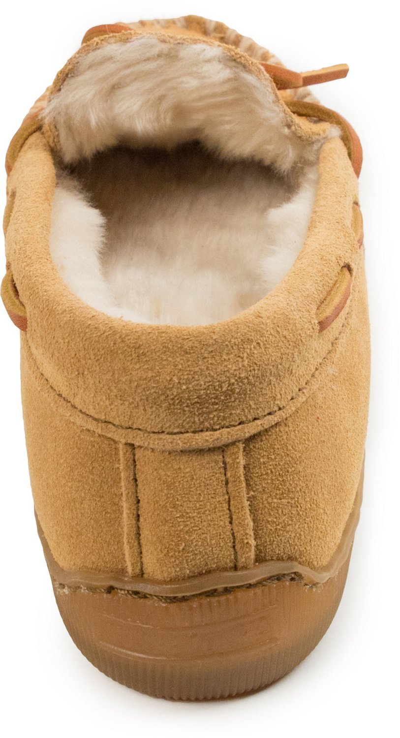 Minnetonka Women’s Pile-Lined Hardsole Moccasin Slippers | Academy