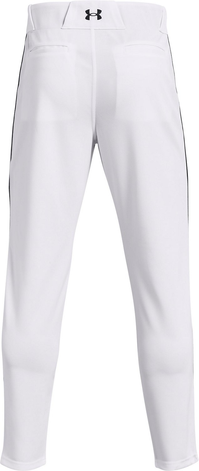 Under armour white baseball cheap pants with red piping