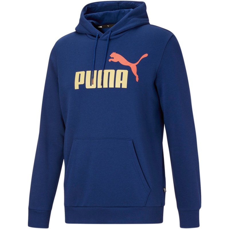 PUMA Men's Essential++ Color Big Logo Fleece Hoodie Blue Dark, Small - Men's Athletic Performance Tops at Academy Sports product image