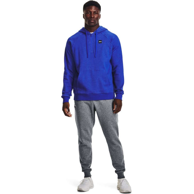 Under Armour Men’s Rival Fleece 1/2 Zip Hoodie Blue, Small - Men's Athletic Fleece at Academy Sports product image