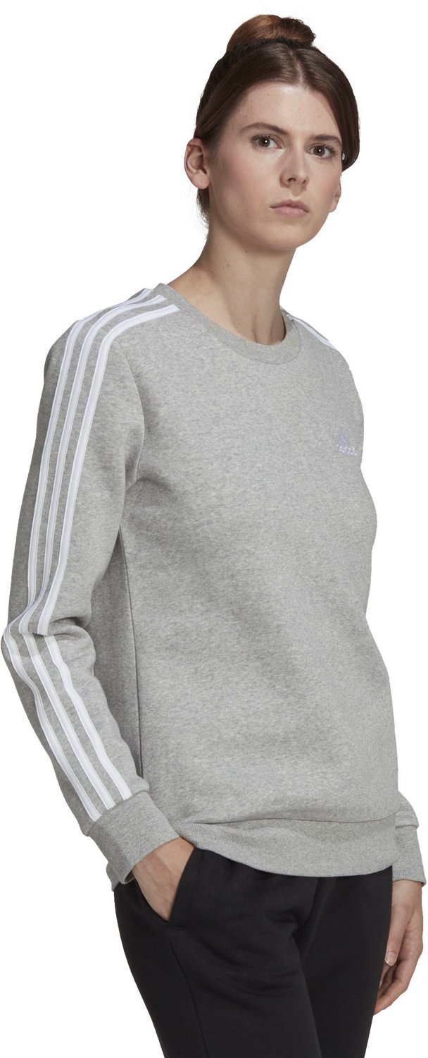 Women's adidas 3 2024 stripe fleece crewneck sweatshirt