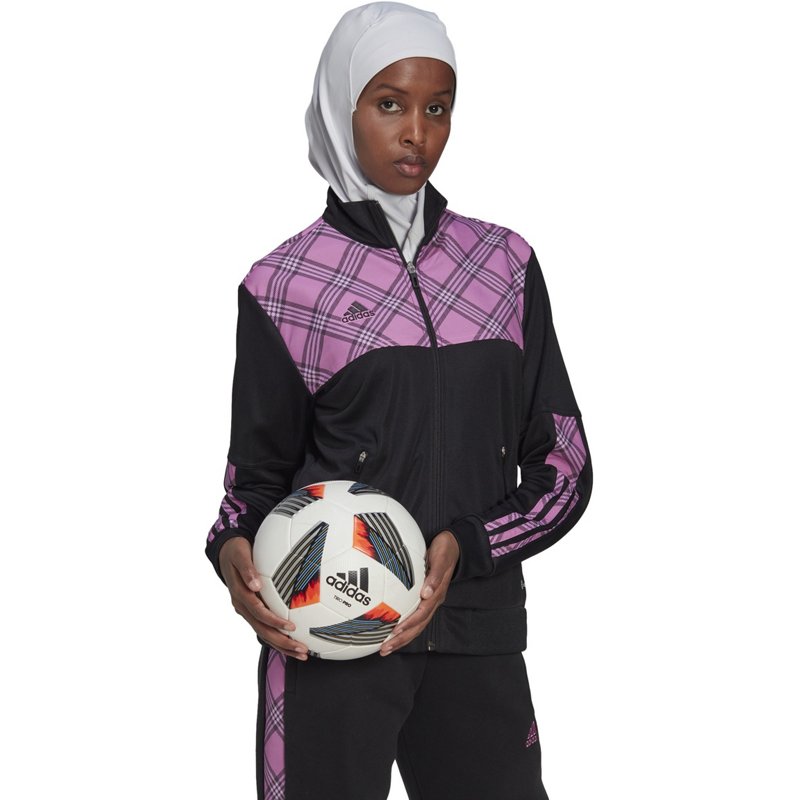 adidas Women's Tiro Soccer Jacket Black/Light Purple, Small - Women's Athletic Jackets at Academy Sports product image