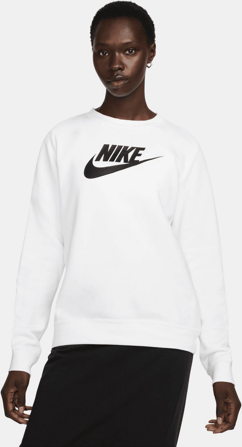 Nike Women\'s Long | Club Fleece Crew Graphic Neck Academy Sleeve Sweatshirt