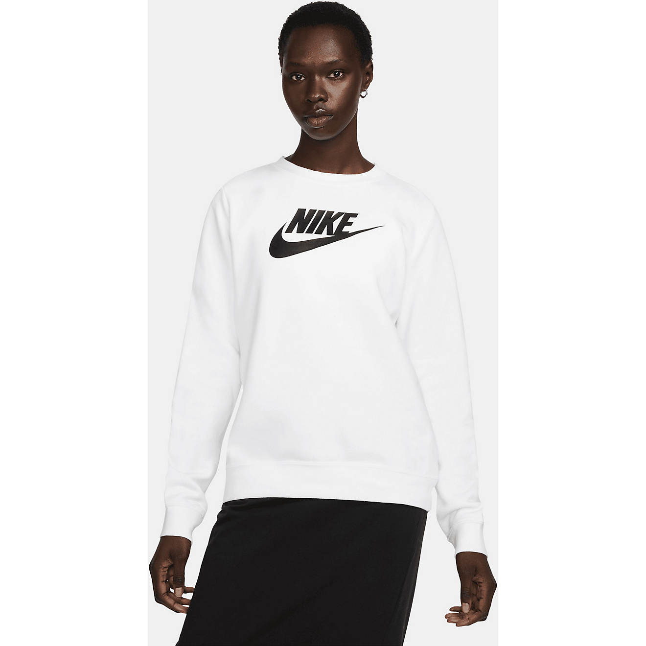Nike Women's Club Fleece Graphic Long Sleeve Crew Neck Sweatshirt | Academy