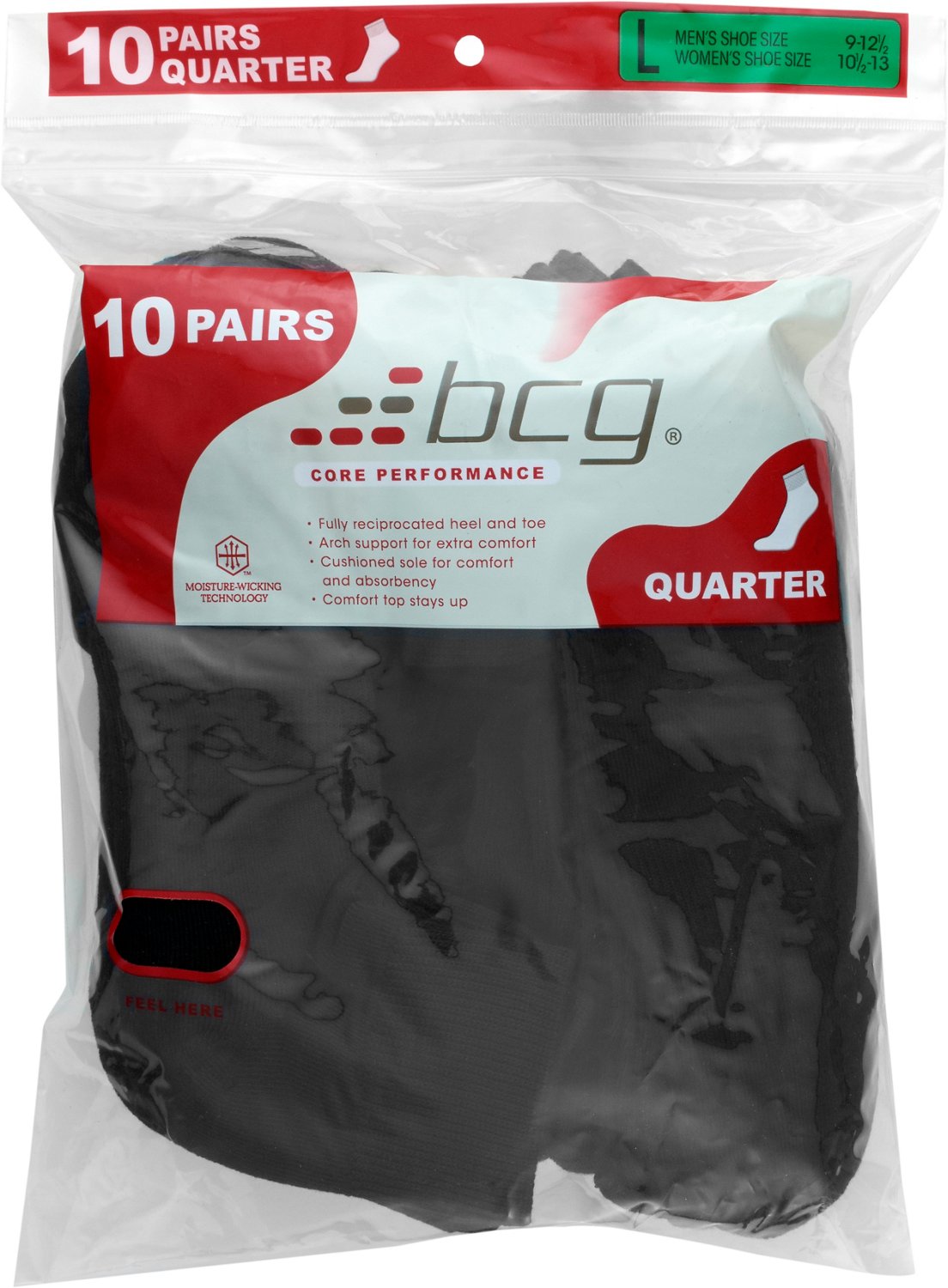 BCG Training Quarter Socks 10 Pack Academy
