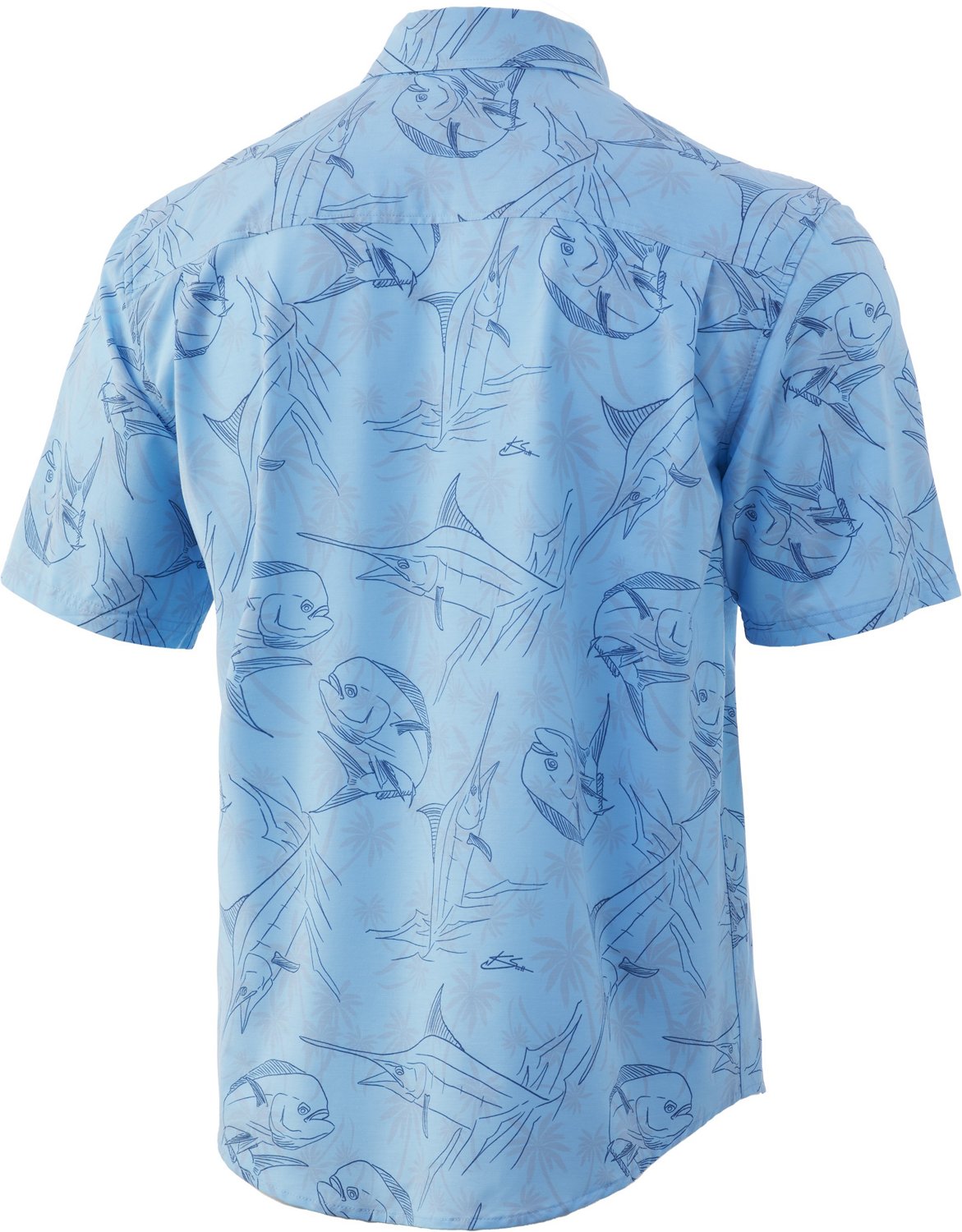 Huk Men's Kona Palm Slam Short Sleeve Button Down Shirt | Academy